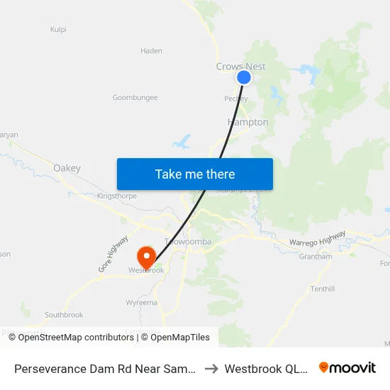 Perseverance Dam Rd Near Samuel Ave Hail 'N' Ride to Westbrook QLD Australia map