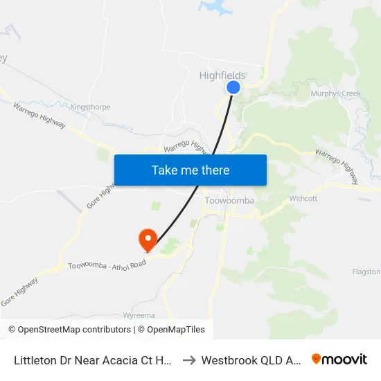 Littleton Dr Near Acacia Ct Hail 'N' Ride to Westbrook QLD Australia map