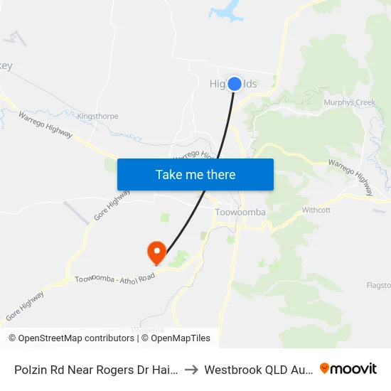 Polzin Rd Near Rogers Dr Hail 'N' Ride to Westbrook QLD Australia map