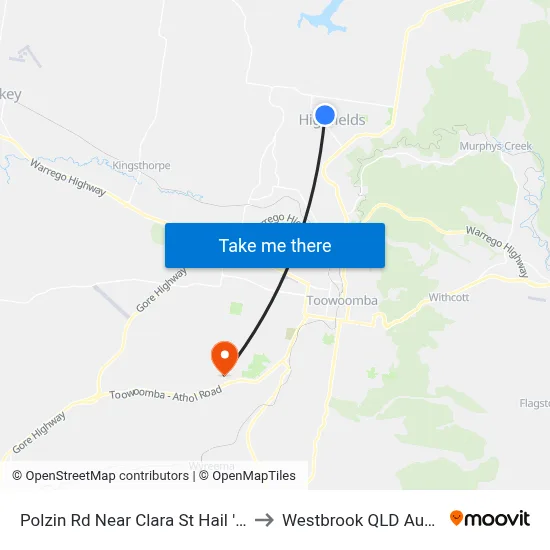 Polzin Rd Near Clara St Hail 'N' Ride to Westbrook QLD Australia map