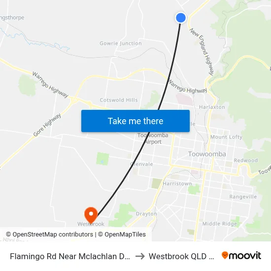 Flamingo Rd Near Mclachlan Dr Hail 'N' Ride to Westbrook QLD Australia map
