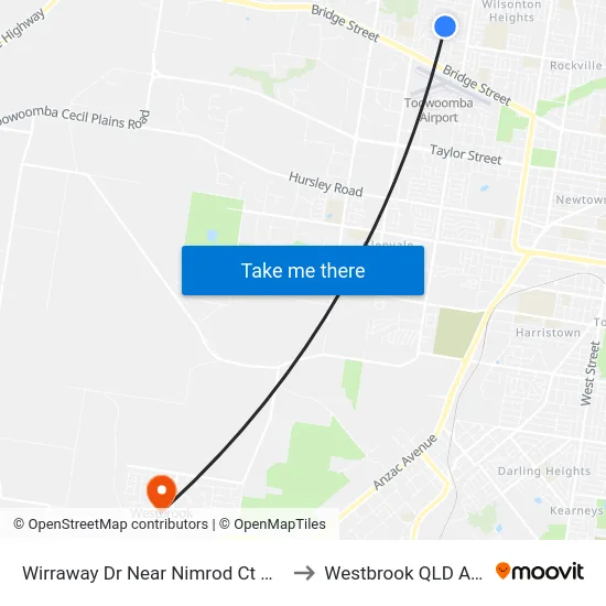 Wirraway Dr Near Nimrod Ct Hail 'N' Ride to Westbrook QLD Australia map