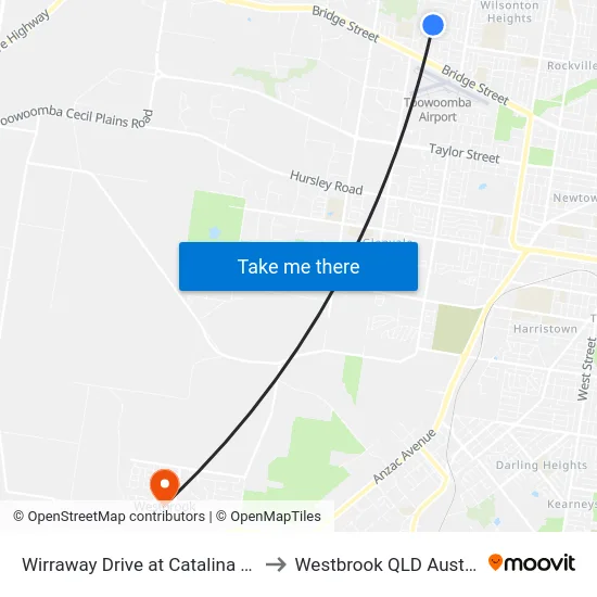 Wirraway Drive at Catalina Drive to Westbrook QLD Australia map