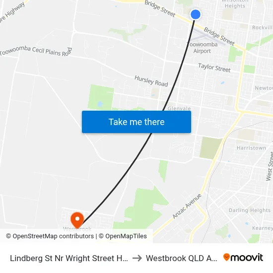 Lindberg St Nr Wright Street Hail 'N' Ride to Westbrook QLD Australia map