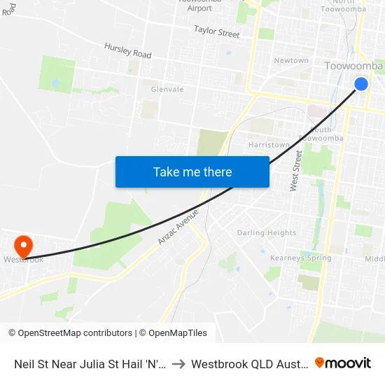 Neil St Near Julia St Hail 'N' Ride to Westbrook QLD Australia map