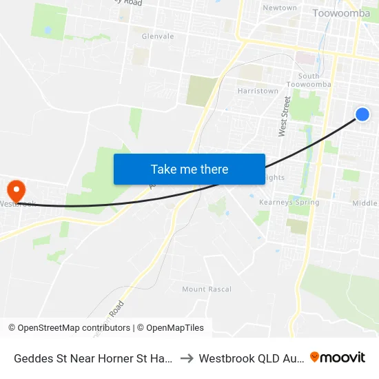 Geddes St Near Horner St Hail 'N' Ride to Westbrook QLD Australia map