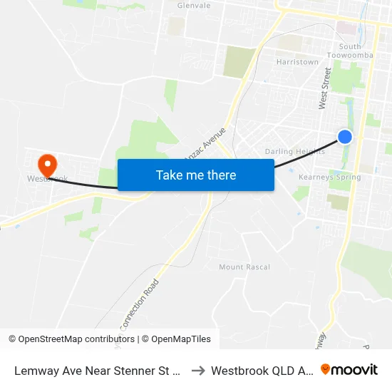 Lemway Ave Near Stenner St Hail 'N' Ride to Westbrook QLD Australia map