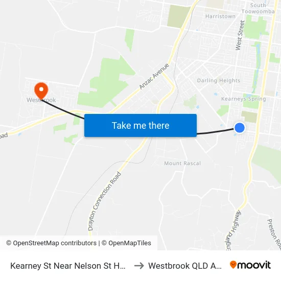 Kearney St Near Nelson St Hail 'N' Ride to Westbrook QLD Australia map