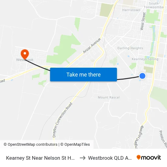 Kearney St Near Nelson St Hail 'N' Ride to Westbrook QLD Australia map