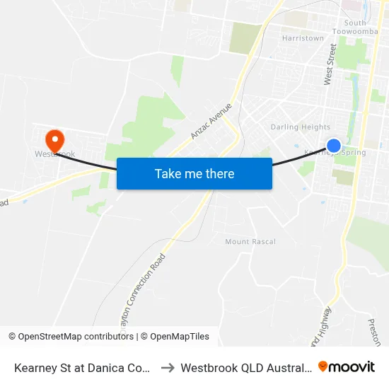 Kearney St at Danica Court to Westbrook QLD Australia map