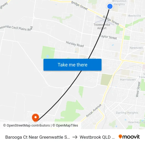Barooga Ct Near Greenwattle St Hail 'N' Ride to Westbrook QLD Australia map