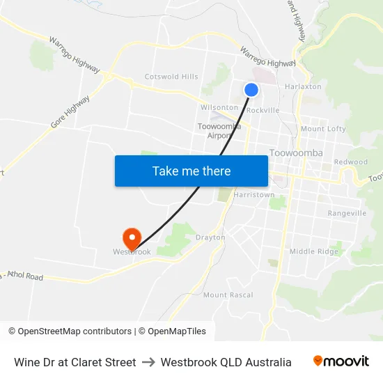 Wine Dr at Claret Street to Westbrook QLD Australia map