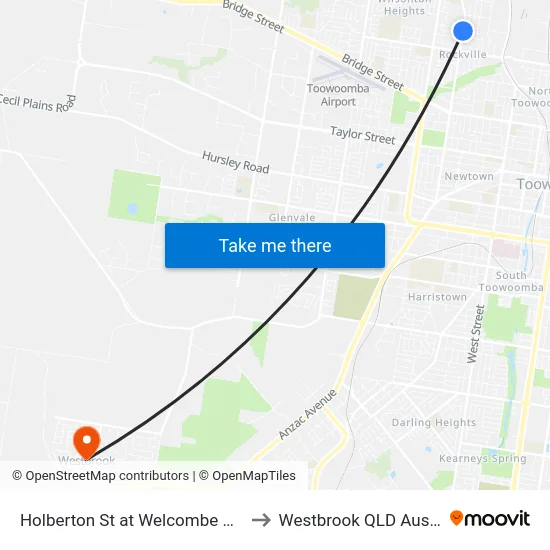 Holberton St at Welcombe Avenue to Westbrook QLD Australia map