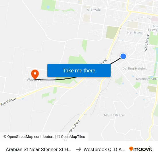 Arabian St Near Stenner St Hail 'N' Ride to Westbrook QLD Australia map