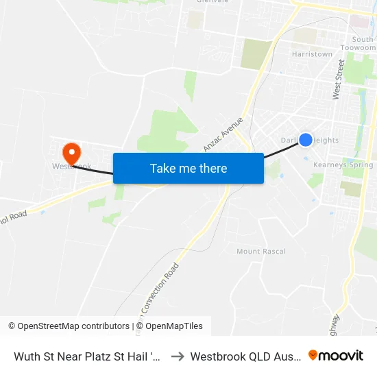 Wuth St Near Platz St Hail 'N' Ride to Westbrook QLD Australia map