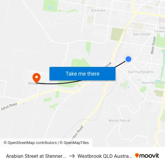 Arabian Street at Stenner St to Westbrook QLD Australia map