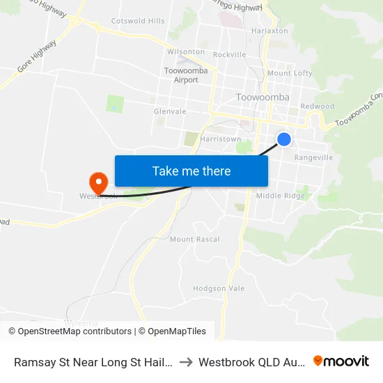 Ramsay St Near Long St Hail 'N' Ride to Westbrook QLD Australia map