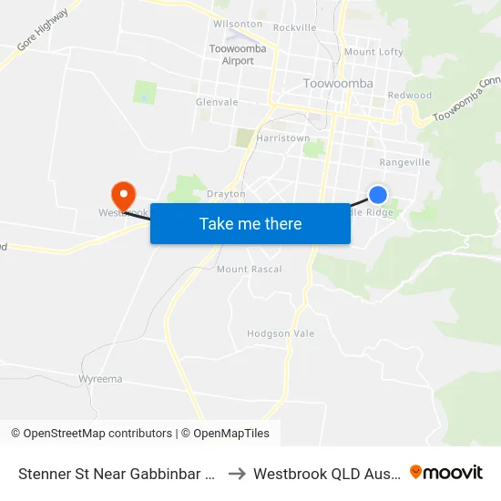 Stenner St Near Gabbinbar School to Westbrook QLD Australia map