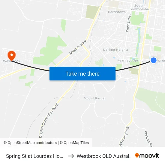 Spring St at Lourdes Home to Westbrook QLD Australia map