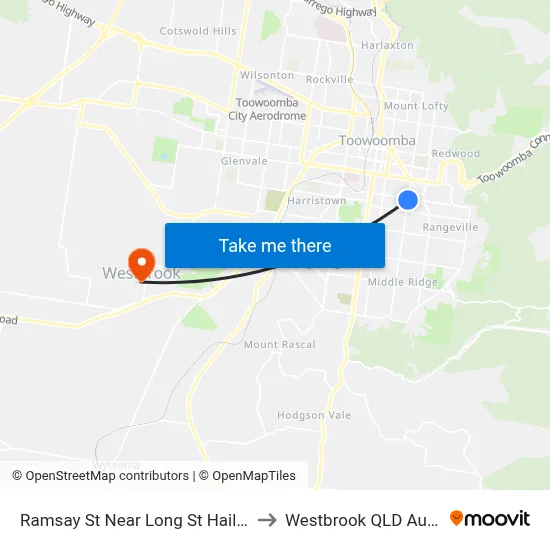 Ramsay St Near Long St Hail 'N' Ride to Westbrook QLD Australia map