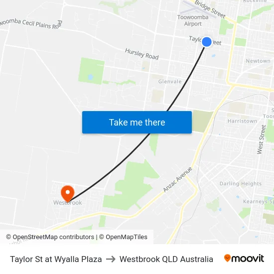 Taylor St at Wyalla Plaza to Westbrook QLD Australia map