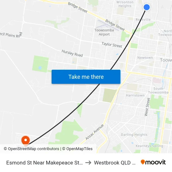 Esmond St Near Makepeace St Hail 'N' Ride to Westbrook QLD Australia map