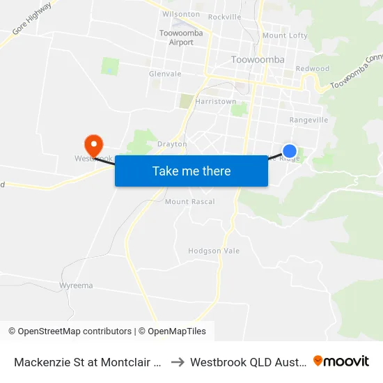 Mackenzie St at Montclair Close to Westbrook QLD Australia map