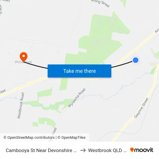 Cambooya St Near Devonshire St Hail 'N' Ride to Westbrook QLD Australia map