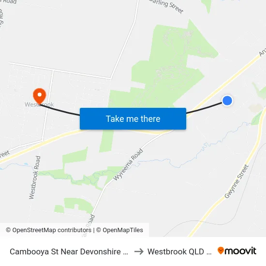 Cambooya St Near Devonshire St Hail 'N' Ride to Westbrook QLD Australia map
