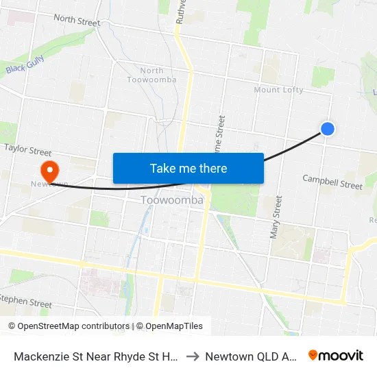 Mackenzie St Near Rhyde St Hail 'N' Ride to Newtown QLD Australia map