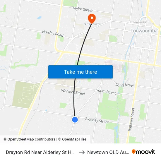 Drayton Rd Near Alderley St Hail 'N' Ride to Newtown QLD Australia map