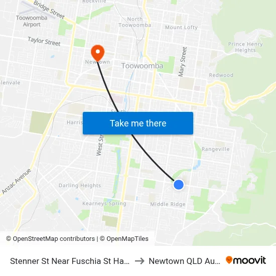 Stenner St Near Fuschia St Hail 'N' Ride to Newtown QLD Australia map