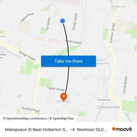 Makepeace St Near Holberton St Hail 'N' Ride to Newtown QLD Australia map