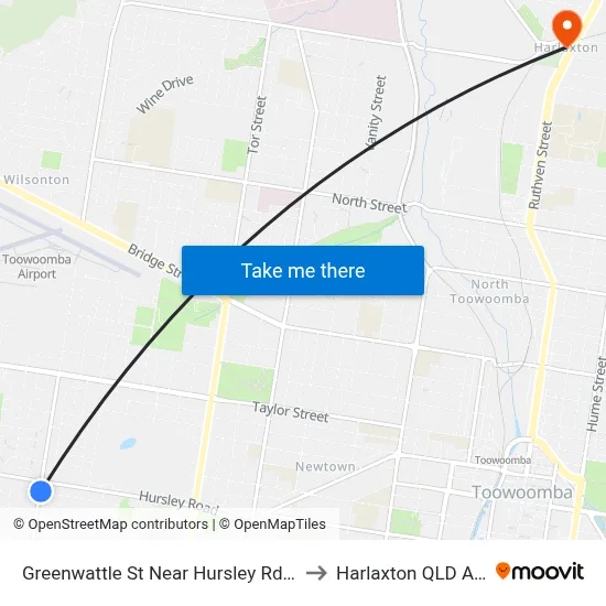 Greenwattle St Near Hursley Rd Hail 'N' Ride to Harlaxton QLD Australia map