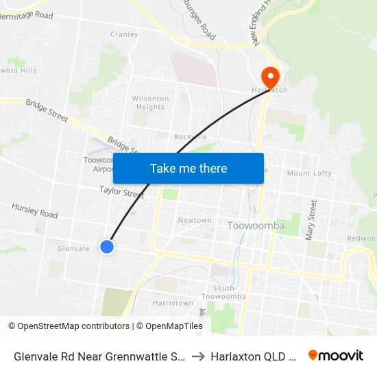 Glenvale Rd Near Grennwattle St Hail 'N' Ride to Harlaxton QLD Australia map