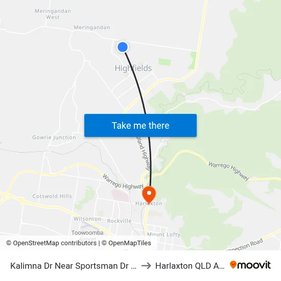 Kalimna Dr Near Sportsman Dr Hail 'N' Ride to Harlaxton QLD Australia map