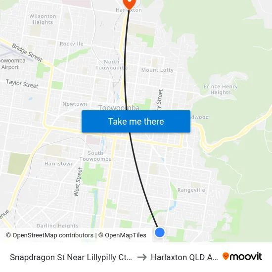 Snapdragon St Near Lillypilly Ct Hail 'N' Ride to Harlaxton QLD Australia map