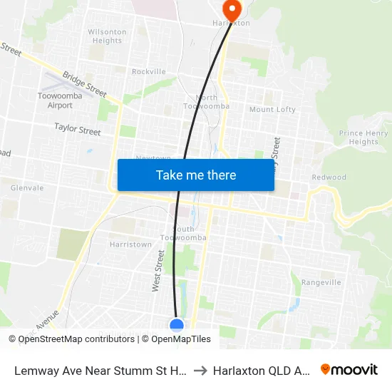 Lemway Ave Near Stumm St Hail 'N' Ride to Harlaxton QLD Australia map