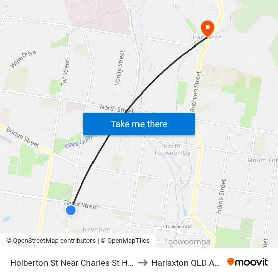Holberton St Near Charles St Hail 'N' Ride to Harlaxton QLD Australia map