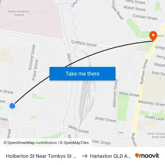 Holberton St Near Tomkys St Hail 'N' Ride to Harlaxton QLD Australia map
