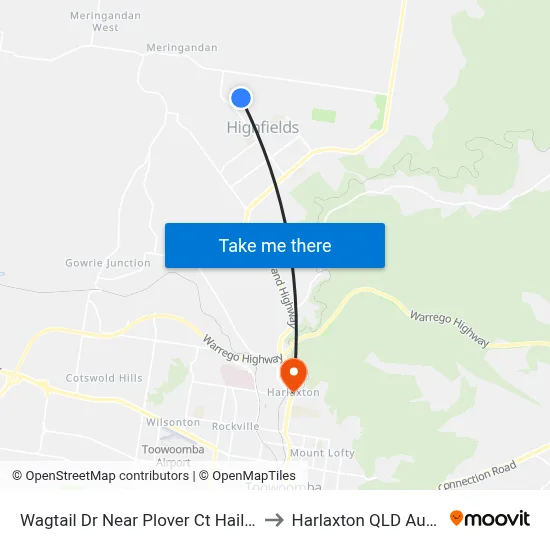 Wagtail Dr Near Plover Ct Hail 'N' Ride to Harlaxton QLD Australia map
