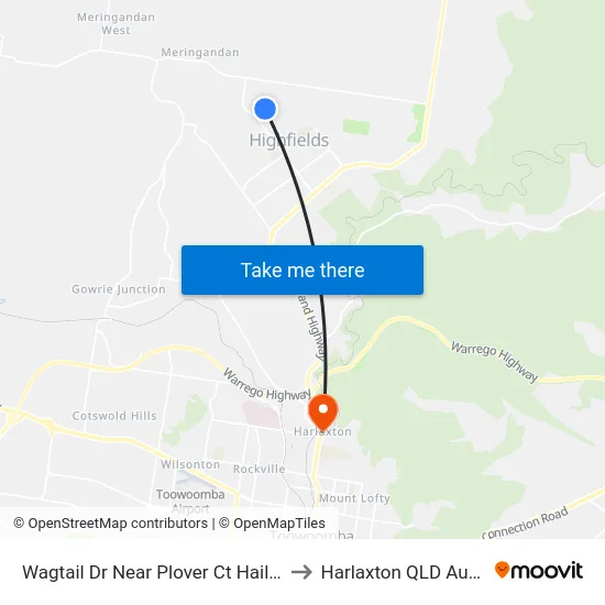Wagtail Dr Near Plover Ct Hail 'N' Ride to Harlaxton QLD Australia map