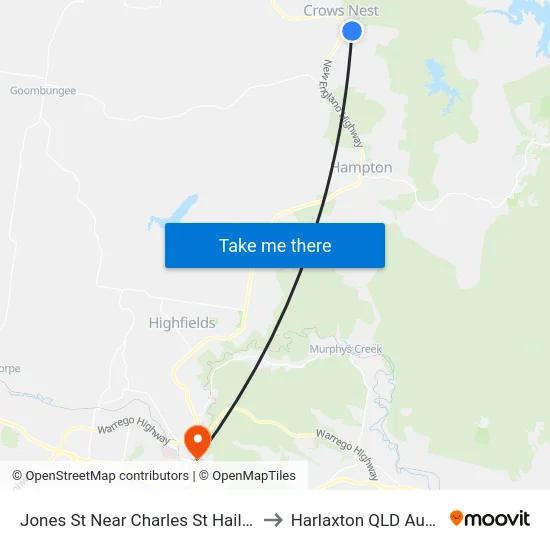 Jones St Near Charles St Hail 'N' Ride to Harlaxton QLD Australia map