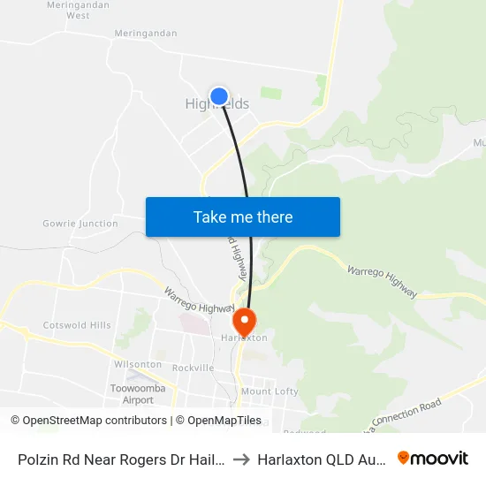 Polzin Rd Near Rogers Dr Hail 'N' Ride to Harlaxton QLD Australia map