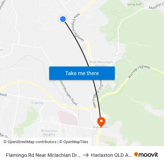 Flamingo Rd Near Mclachlan Dr Hail 'N' Ride to Harlaxton QLD Australia map