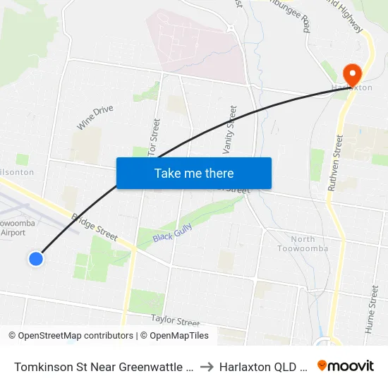 Tomkinson St Near Greenwattle St Hail 'N' Ride to Harlaxton QLD Australia map