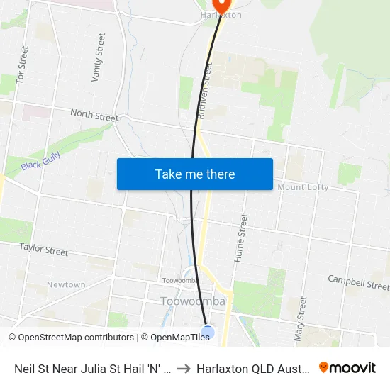 Neil St Near Julia St Hail 'N' Ride to Harlaxton QLD Australia map