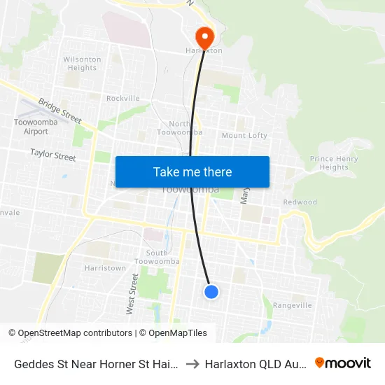 Geddes St Near Horner St Hail 'N' Ride to Harlaxton QLD Australia map