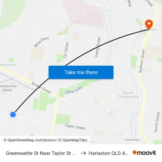 Greenwattle St Near Taylor St Hail 'N' Ride to Harlaxton QLD Australia map