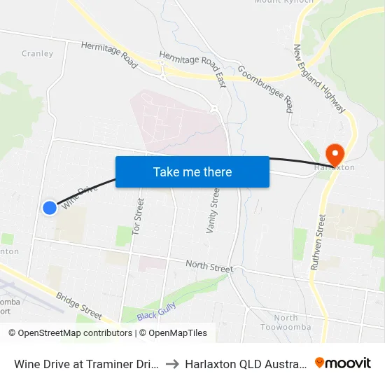 Wine Drive at Traminer Drive to Harlaxton QLD Australia map